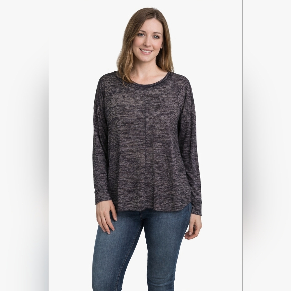 Lou & Grey Blue Long Line Top Loungewear Travel Casual Athleisure